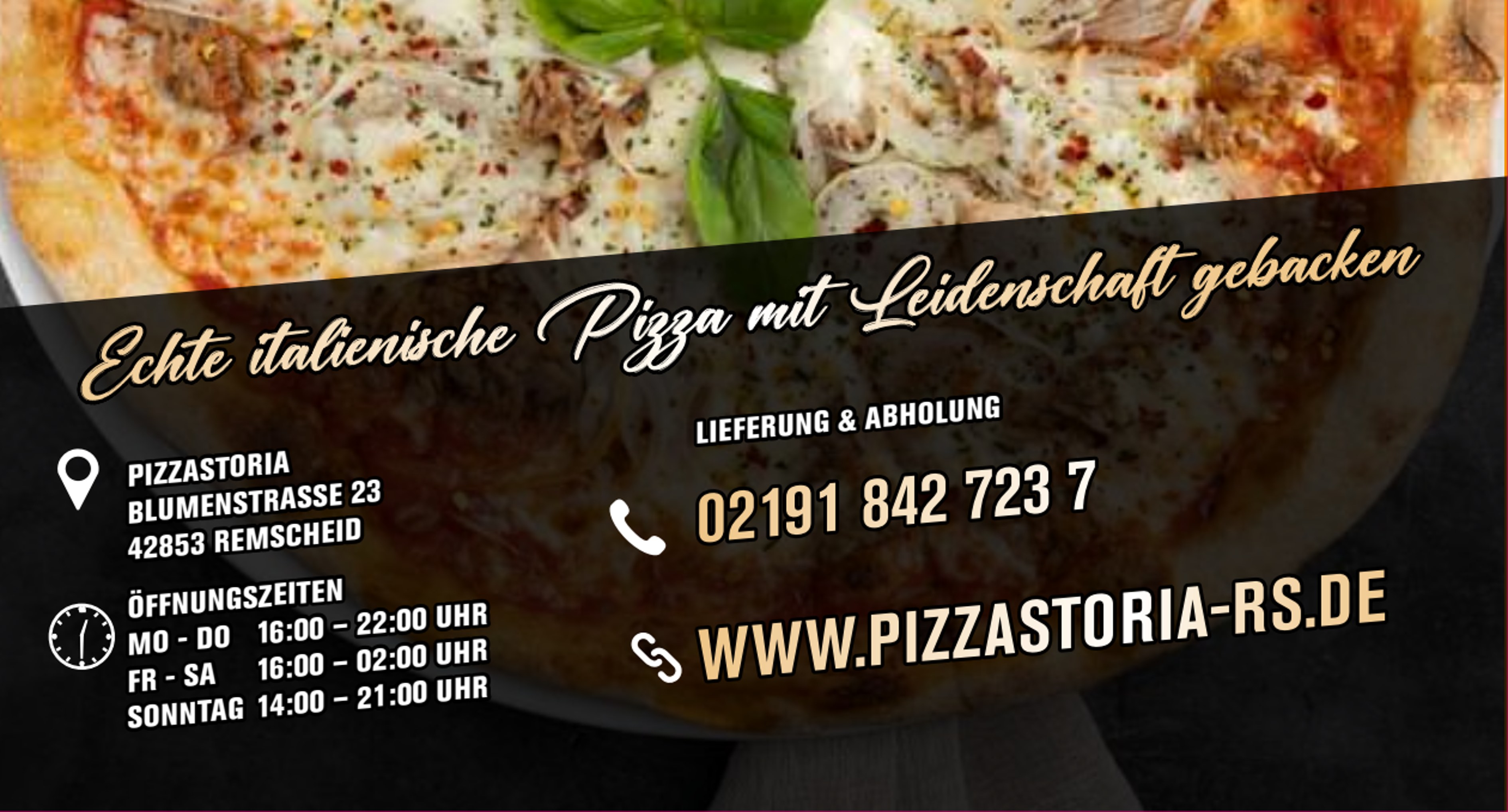 Pizzastoria Remscheid Banner